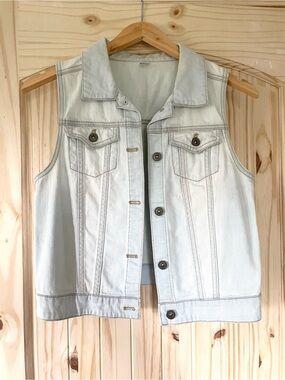 Y2K Western Streetwear Denim Vest Jean Jacket. Nordstrom BP Light Wash size M